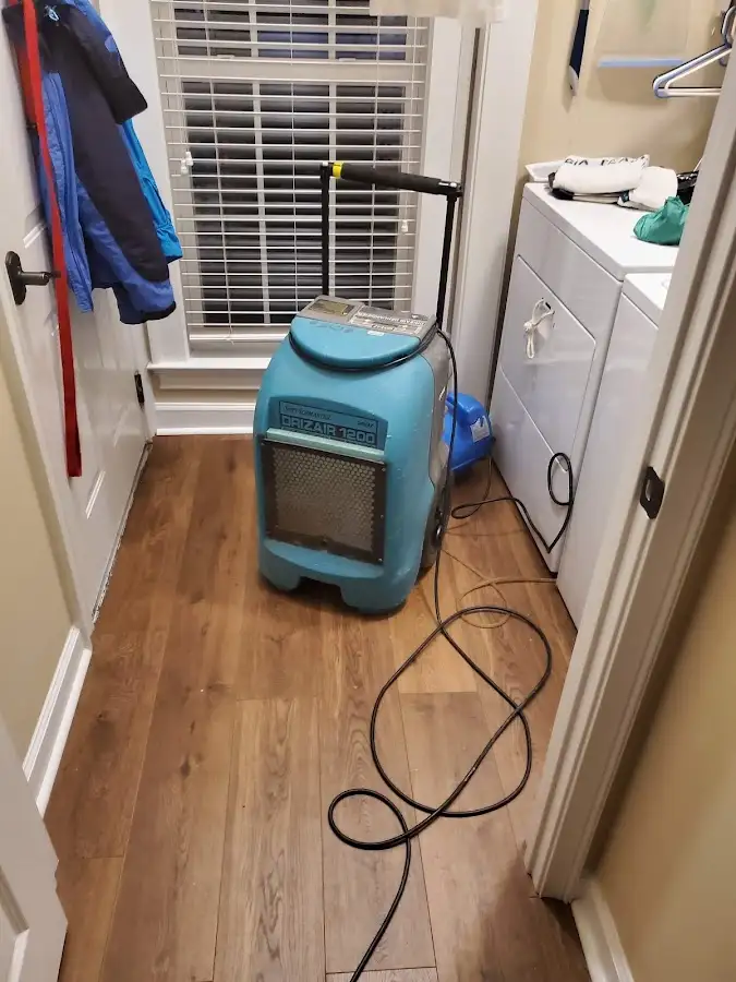 Commercial dehumidifier deployed for Flood Damage Cleanup in Clark